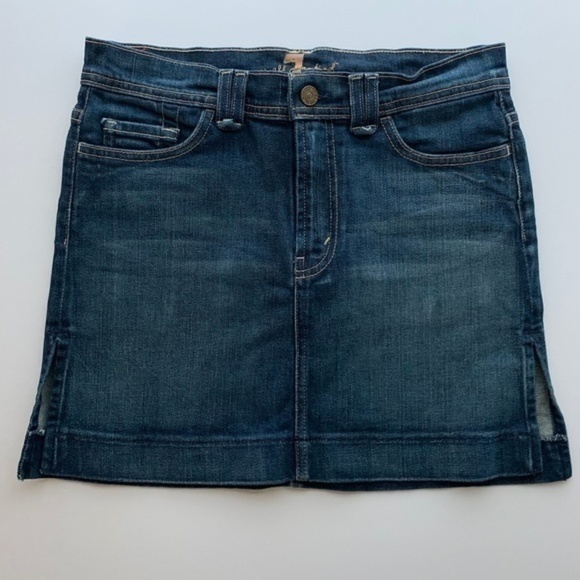 7 For All Mankind Denim Mini Skirt - Picture 8 of 8